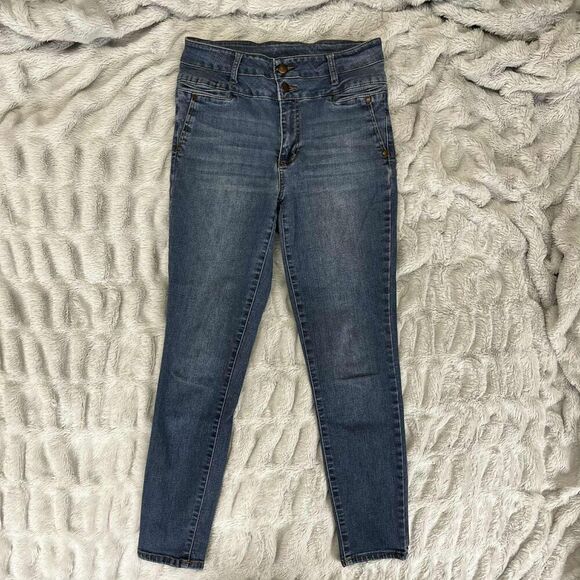 D.Jeans Jeans Womens 6 Blue High Rise Skinny Repreve Double Button Stretch - Picture 1 of 9